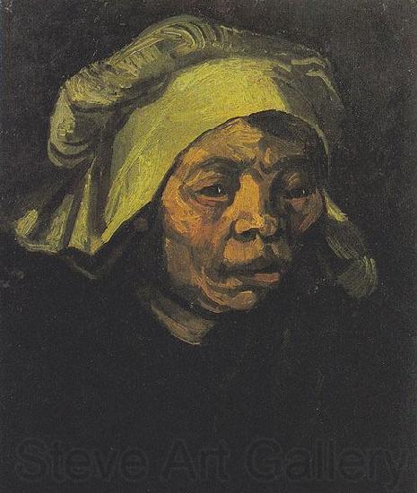 Vincent Van Gogh Head of a Peasant woman with white hood Spain oil painting art